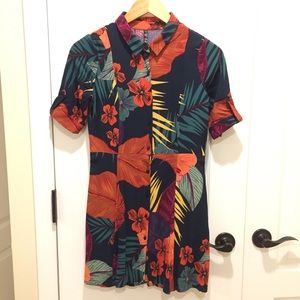 Zara TRF flower print shirt dress M